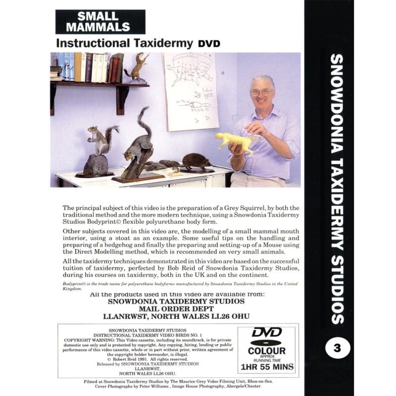 Taxidermy Instructional DVD - Small Mammals No.3 | SportingCutlery.co.uk