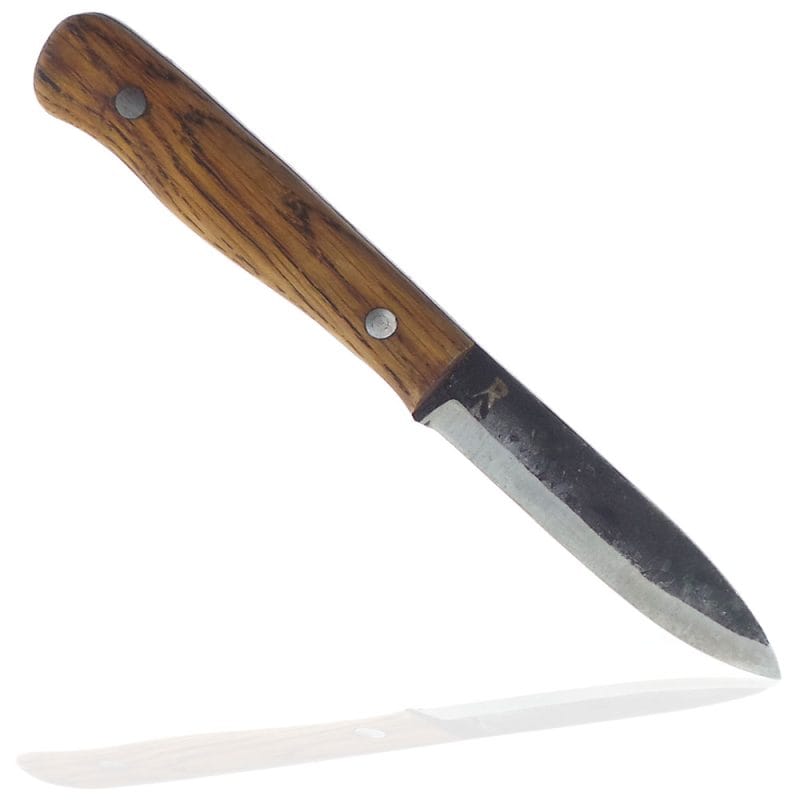 Bushcraft Knife with Oak Handle and Leather Sheath | SportingCutlery.co.uk