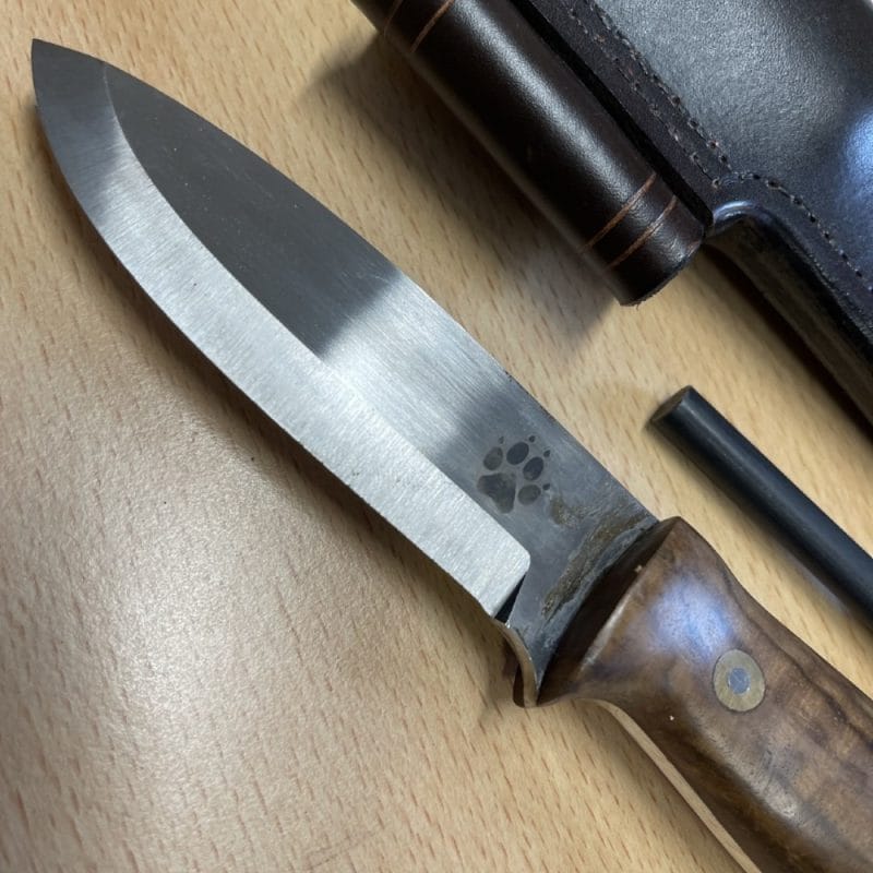 Gary Mills Lynx Bushcraft Knife with Leather Sheath - Firesteel Edition | SportingCutlery.co.uk
