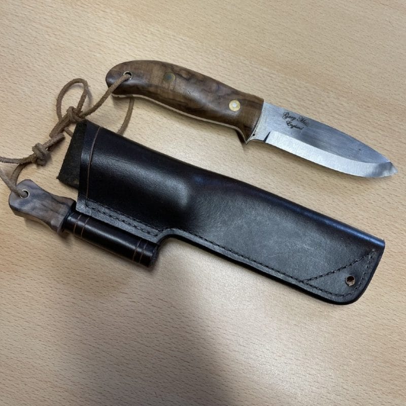 Gary Mills Lynx Bushcraft Knife with Leather Sheath - Firesteel Edition | SportingCutlery.co.uk