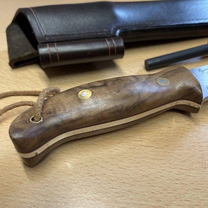 Gary Mills Lynx Bushcraft Knife with Leather Sheath - Firesteel Edition | SportingCutlery.co.uk