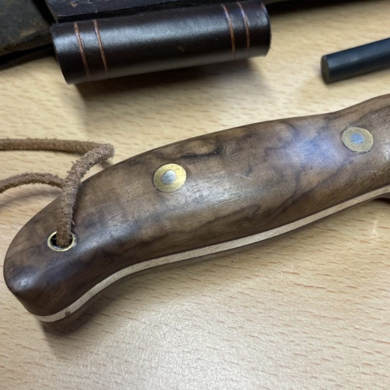 Gary Mills Lynx Bushcraft Knife with Leather Sheath - Firesteel Edition | SportingCutlery.co.uk