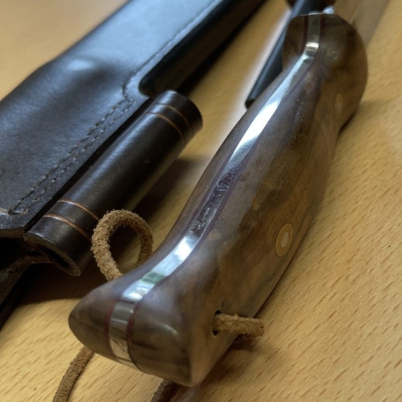 Gary Mills Lynx Bushcraft Knife with Leather Sheath - Firesteel Edition | SportingCutlery.co.uk