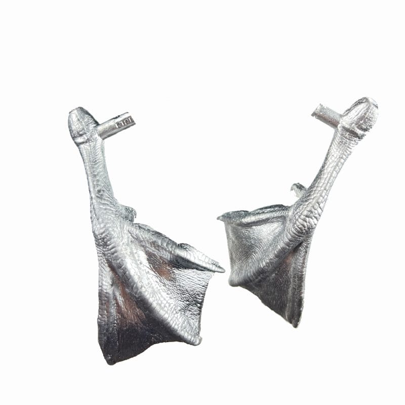 Pewter Bird Feet Mandarin Duck - Floating