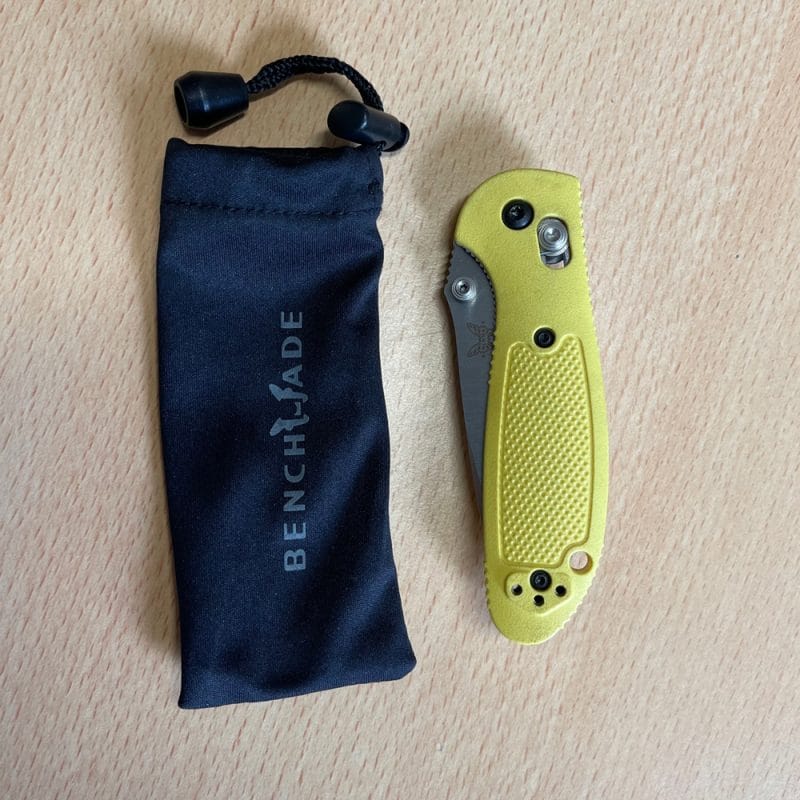 Benchmade Mini Griptilian with Yellow Handle