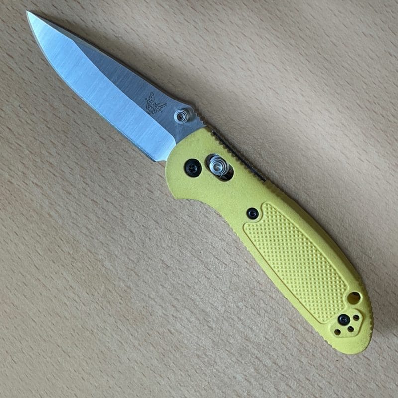 Benchmade Mini Griptilian with Yellow Handle - Image 2