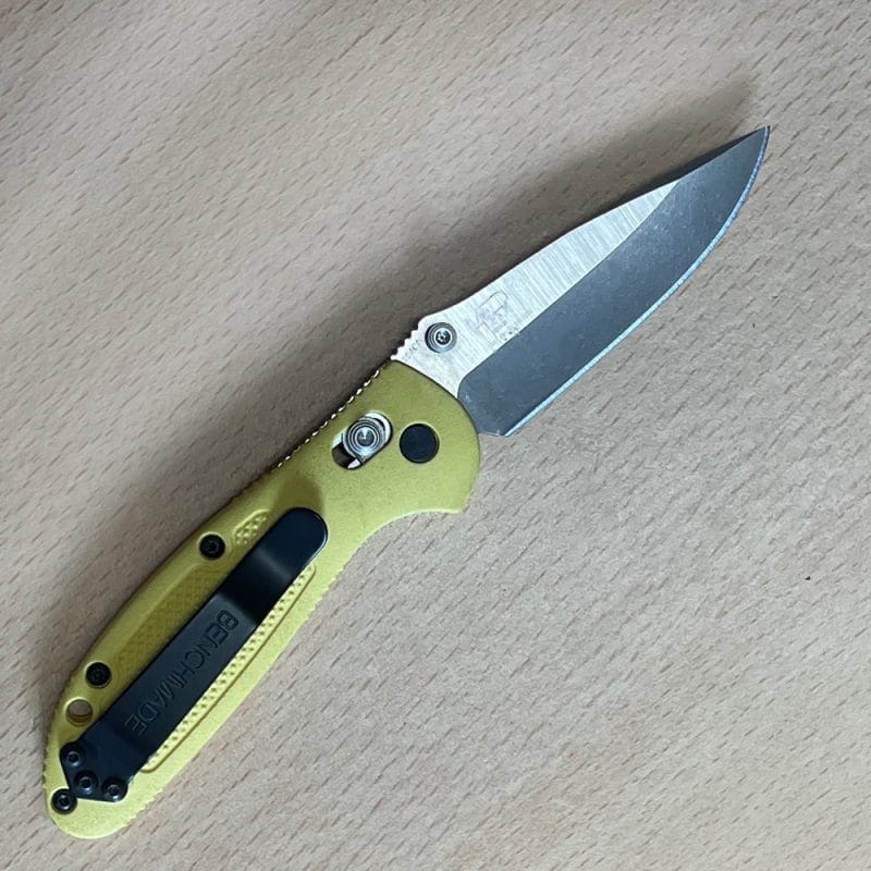 Benchmade Mini Griptilian with Yellow Handle - Image 3