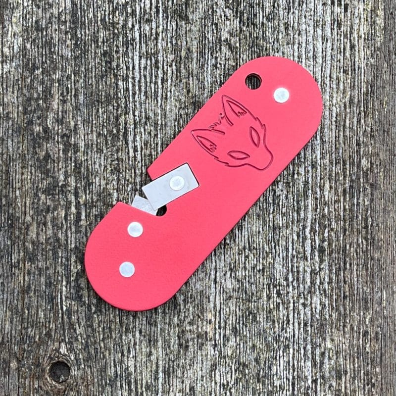 Blade Tech Classic in Red With the Lamping Foxes Logo