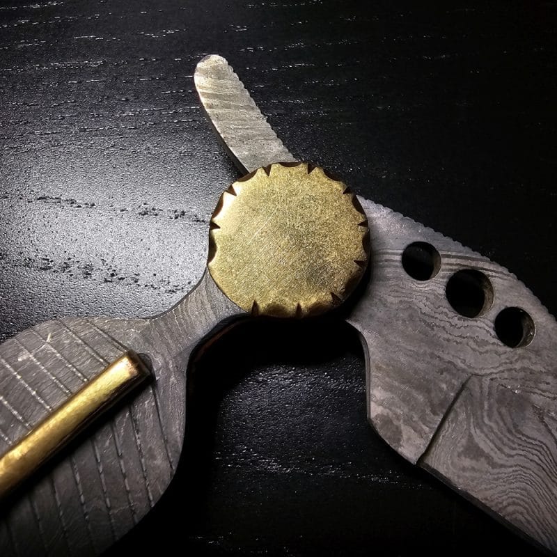 Kuboy Handmade 18.6cm Damascus Steel folding pocket knife leaf style design blade length: 6,7cm MINT CONDITION - Image 11