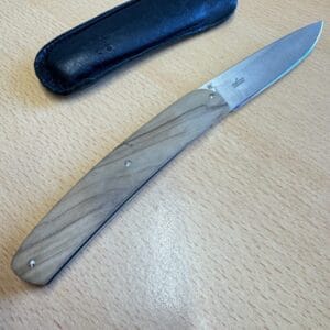 Maserin Folder wood handle leather pouch