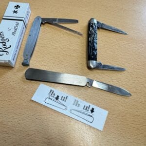 Three Sheffield made folding knives