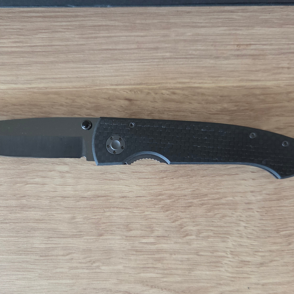Black Dog Folding Knife Ceramic Blade Carbon Fibre Folding Knife - Image 2