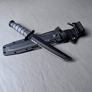 KA-BAR USMC Black Fixed Blade Knife (Kraton Handle)