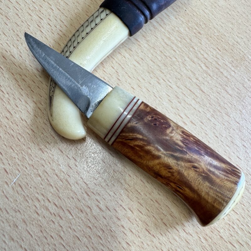 Traditional Sami Knife Swedish caribou antler & leather sheath - Image 4