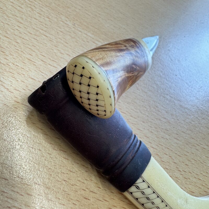 Traditional Sami Knife Swedish caribou antler & leather sheath - Image 2