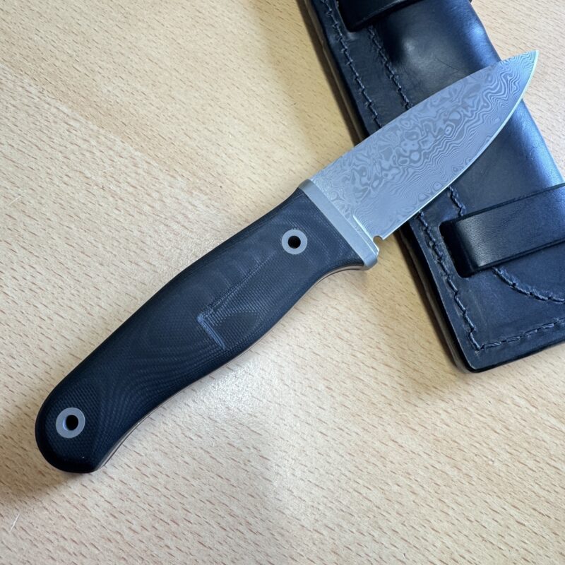Raven Damascus Knife with Micarta Handle by Rob Bayley - Image 7