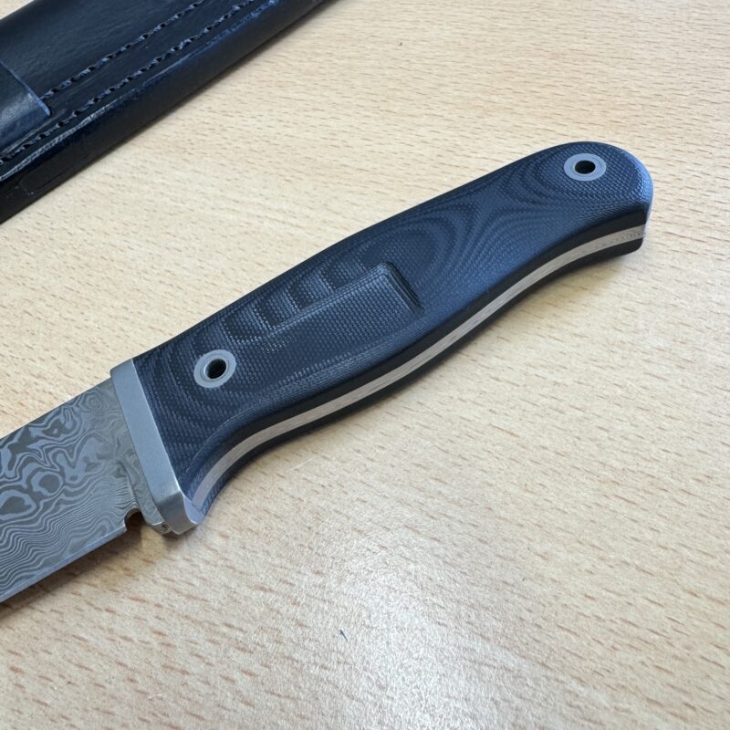 Rob Bayley Raven Damascus Knife with Micarta Handle - Image 4