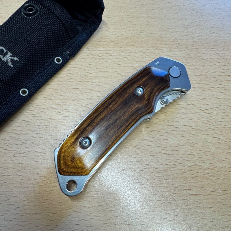 Buck Alpha 279 folder wooden handle scales canvas sheath - Image 7