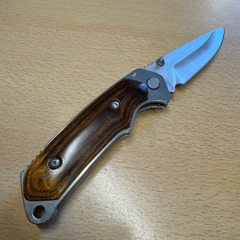 Buck Alpha 279 folder wooden handle scales canvas sheath - Image 5