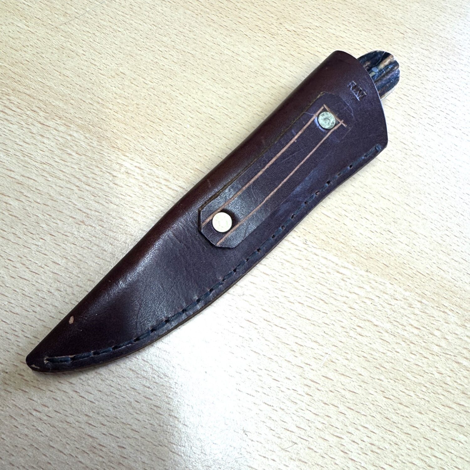 R Middleton Fixed Blade Stag Handle leather sheath - Image 7