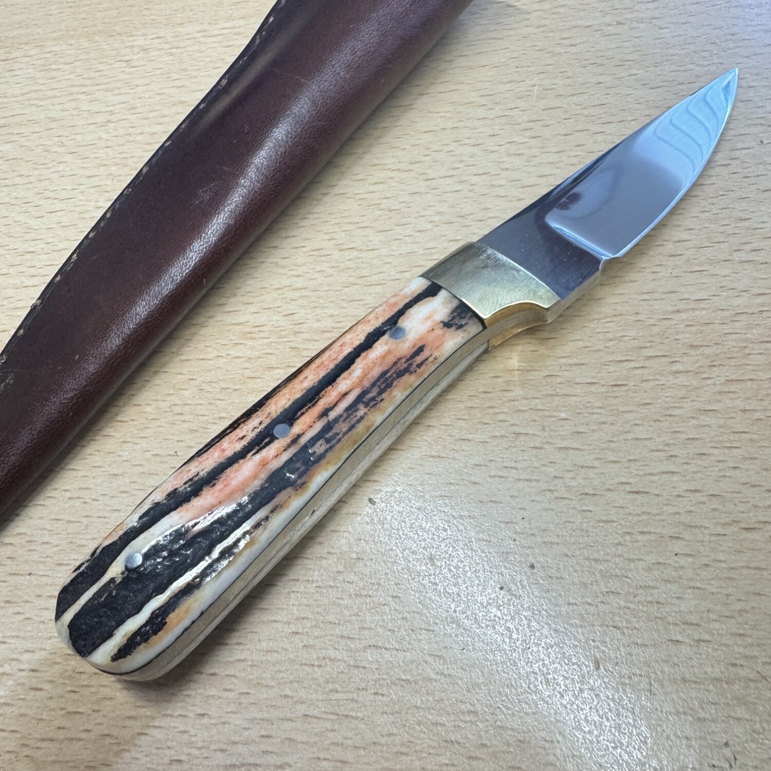 R Middleton Fixed Blade Stag Handle leather sheath - Image 3