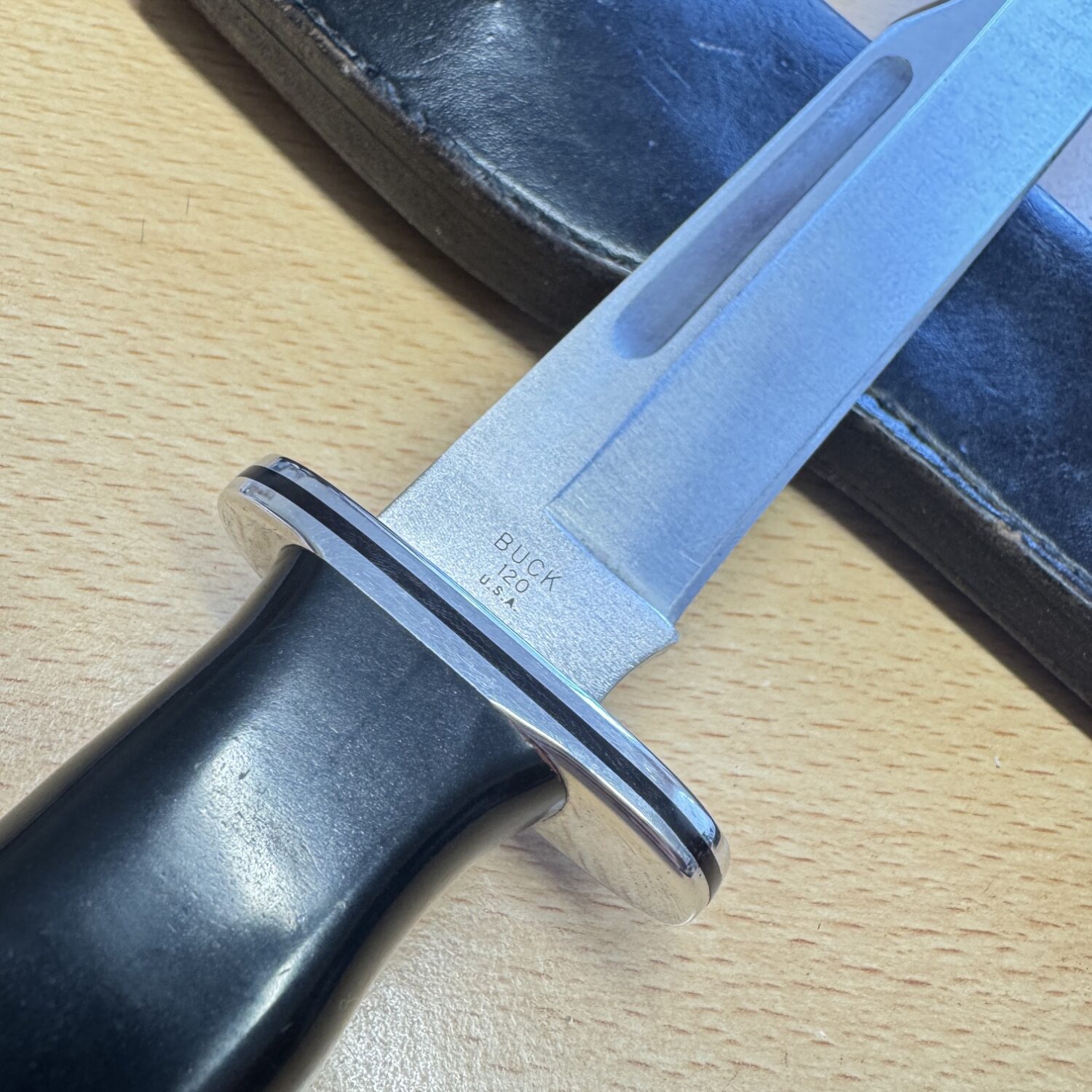 Buck 120 With Leather Sheath - Image 3